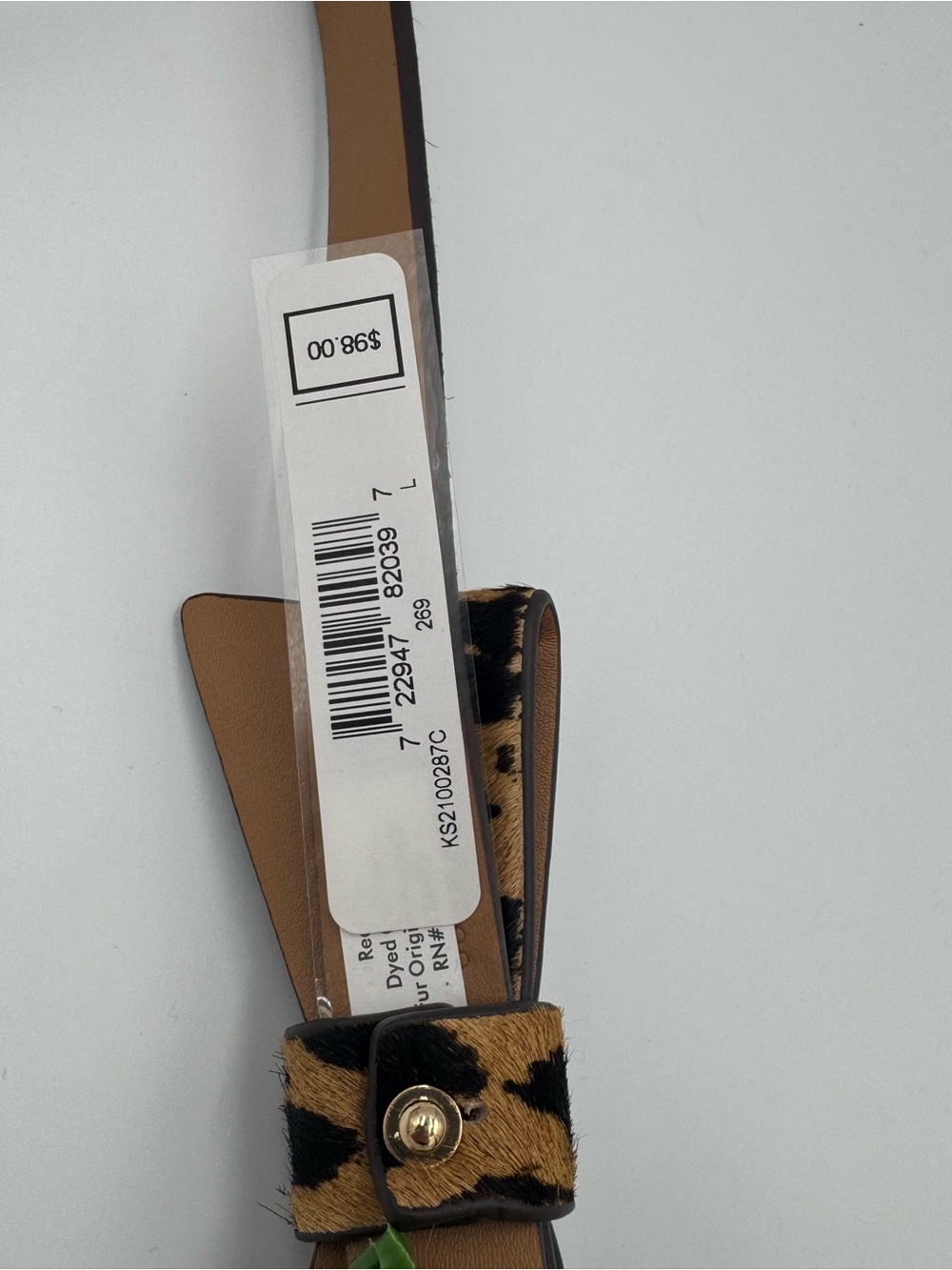 kate spade Calf Hair Leopard Print Bow Leather Belt NWT - Picture 4 of 5